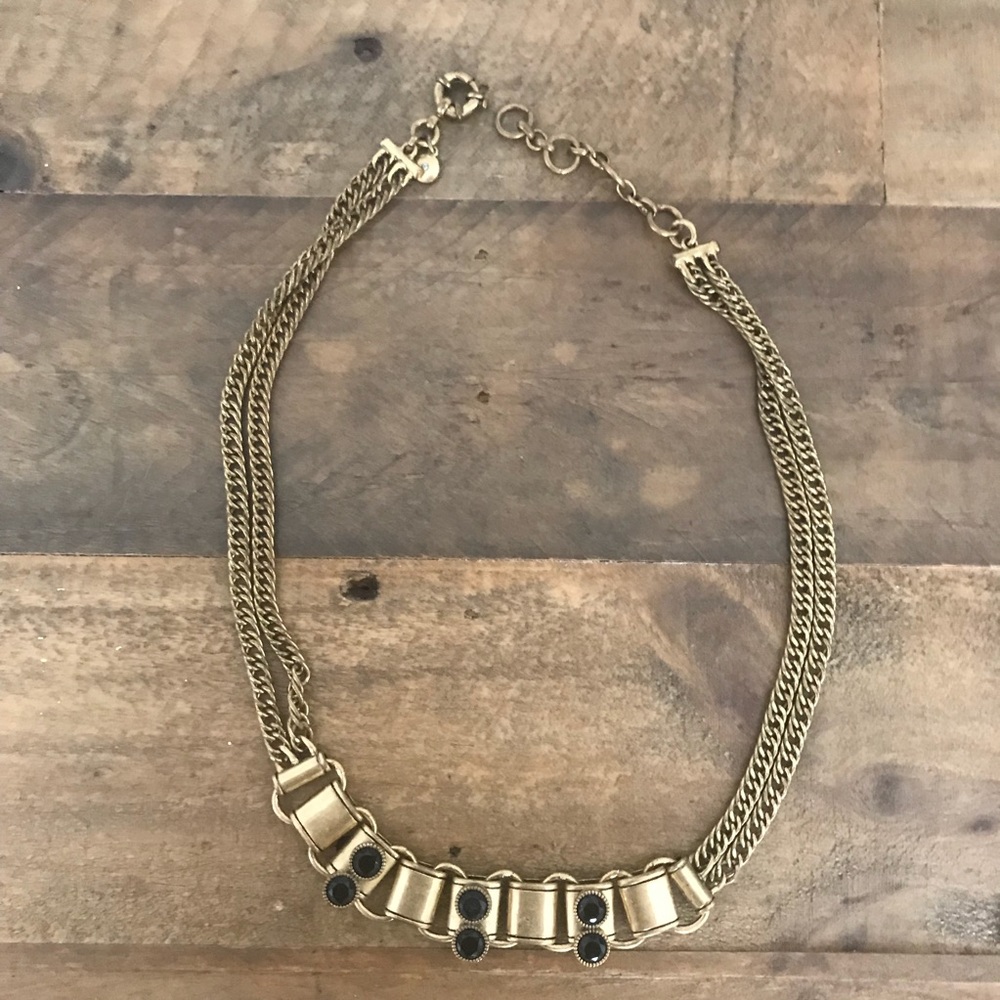 Black and Gold JCrew Statement Necklace